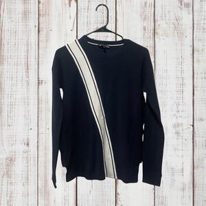 Athleta Navy Sweater with White Stripe